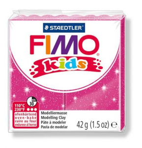 FIMO "Kids" gyurma 42g égethető glitteres rózsaszín (8030 262)